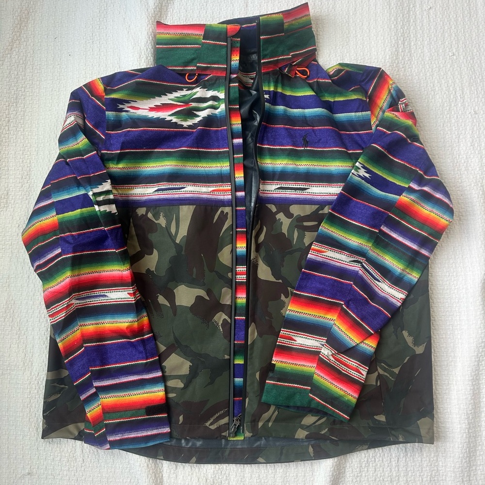 Ralph Lauren Polo Camo Sportsman Aztec Western Patch Hood Zip Jacket